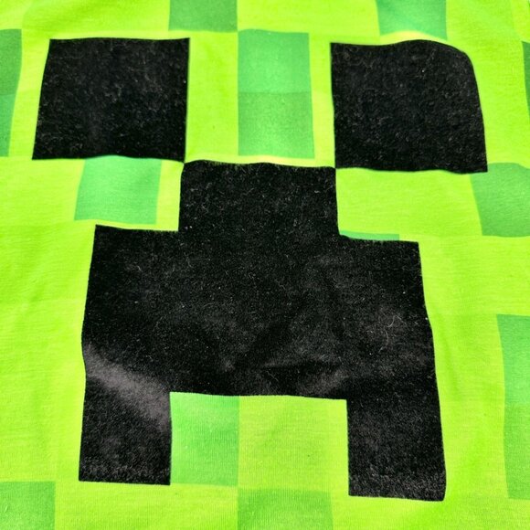 Minecraft Creeper Graphic Tee Boys M 8 Green Black Pixel Design By Jinx - Picture 2 of 4